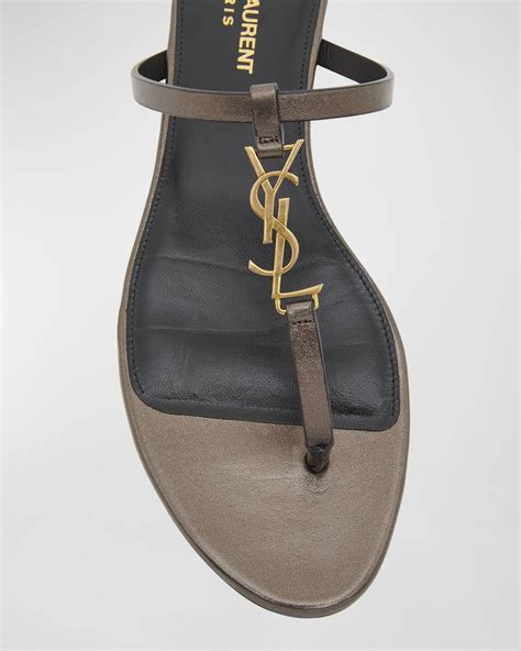 cassa ysl|Saint Laurent Cassandra Leather YSL Thong Sandals.